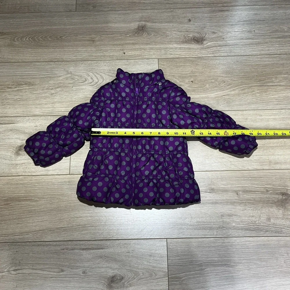 Carters Puffer Coat‎ 36 Months Purple Polka Dot Winter Warm Padded Jacket